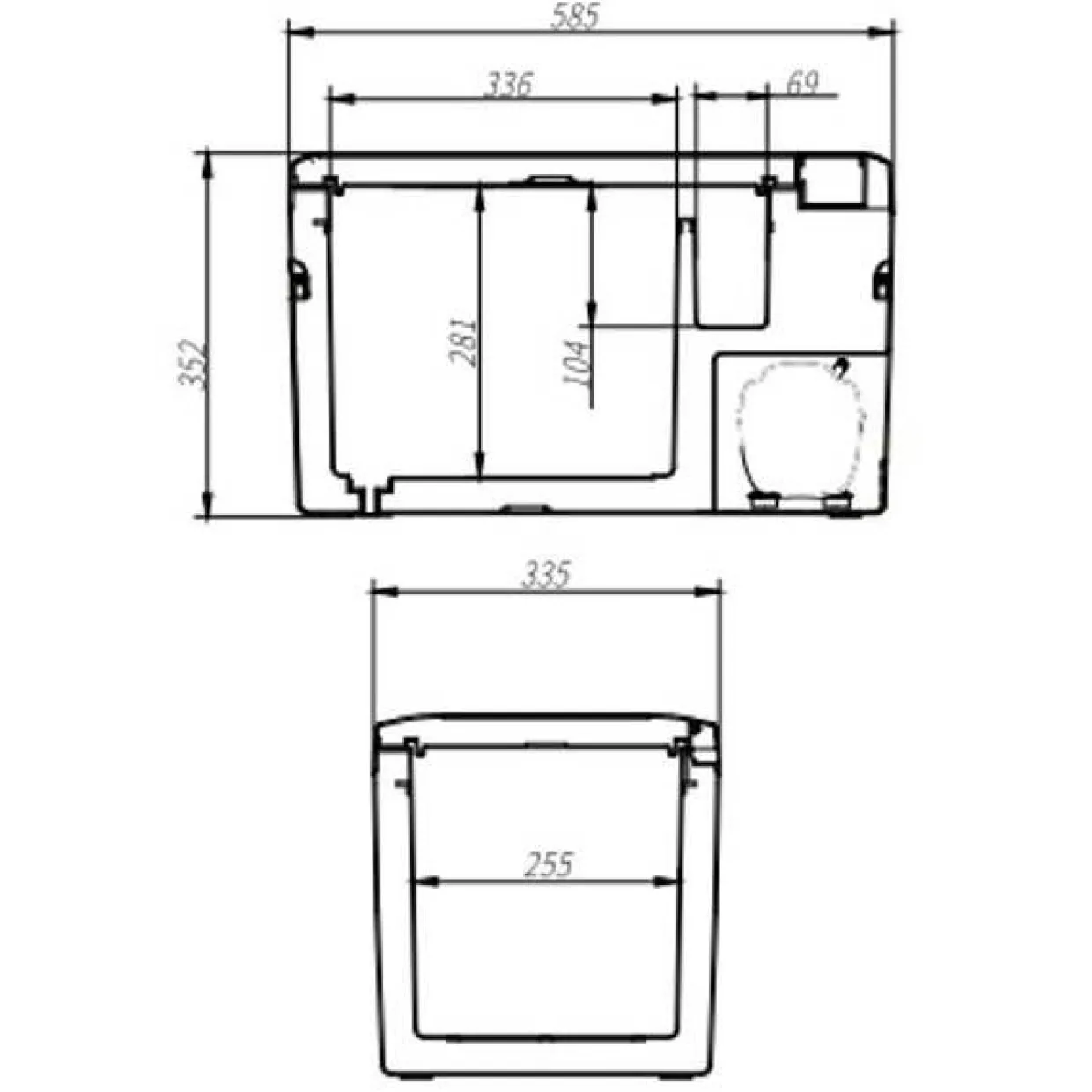 25 L  12/24 V 230 V Kompressor Med Frysfack