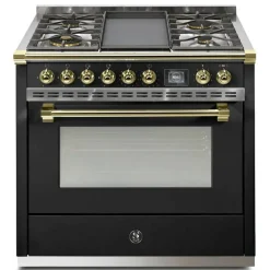 Ascot Combi-Steam 90 cm Nero Brass med BBQ och ångfunktion