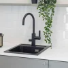 Combo CEG40-50B Komposit Svart Enkel med Korgventil & Vattenlås