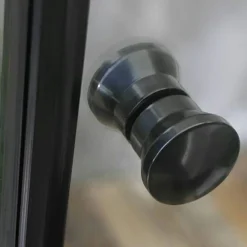 Mångsidig Rak Vägg Klar glas + Rak Dörr Mellan Vägg Svart