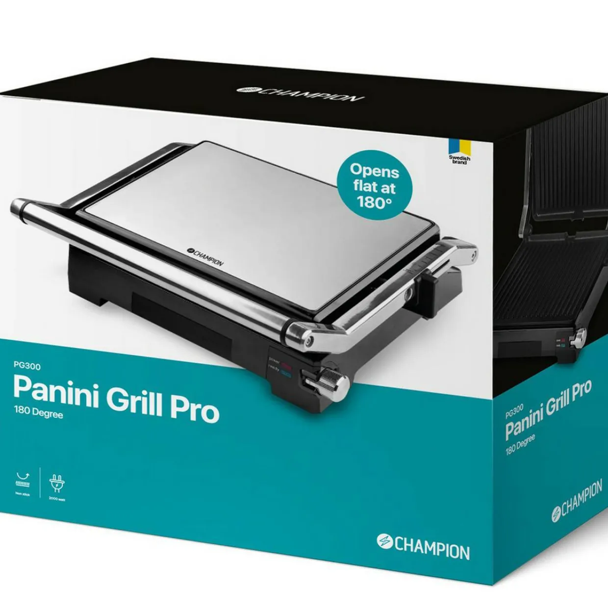Pro 2in1 med Bordsgrill 2000W PG300 Rostfri