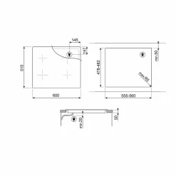 SI1M24644D med 4 Kokzoner Svart 60 cm